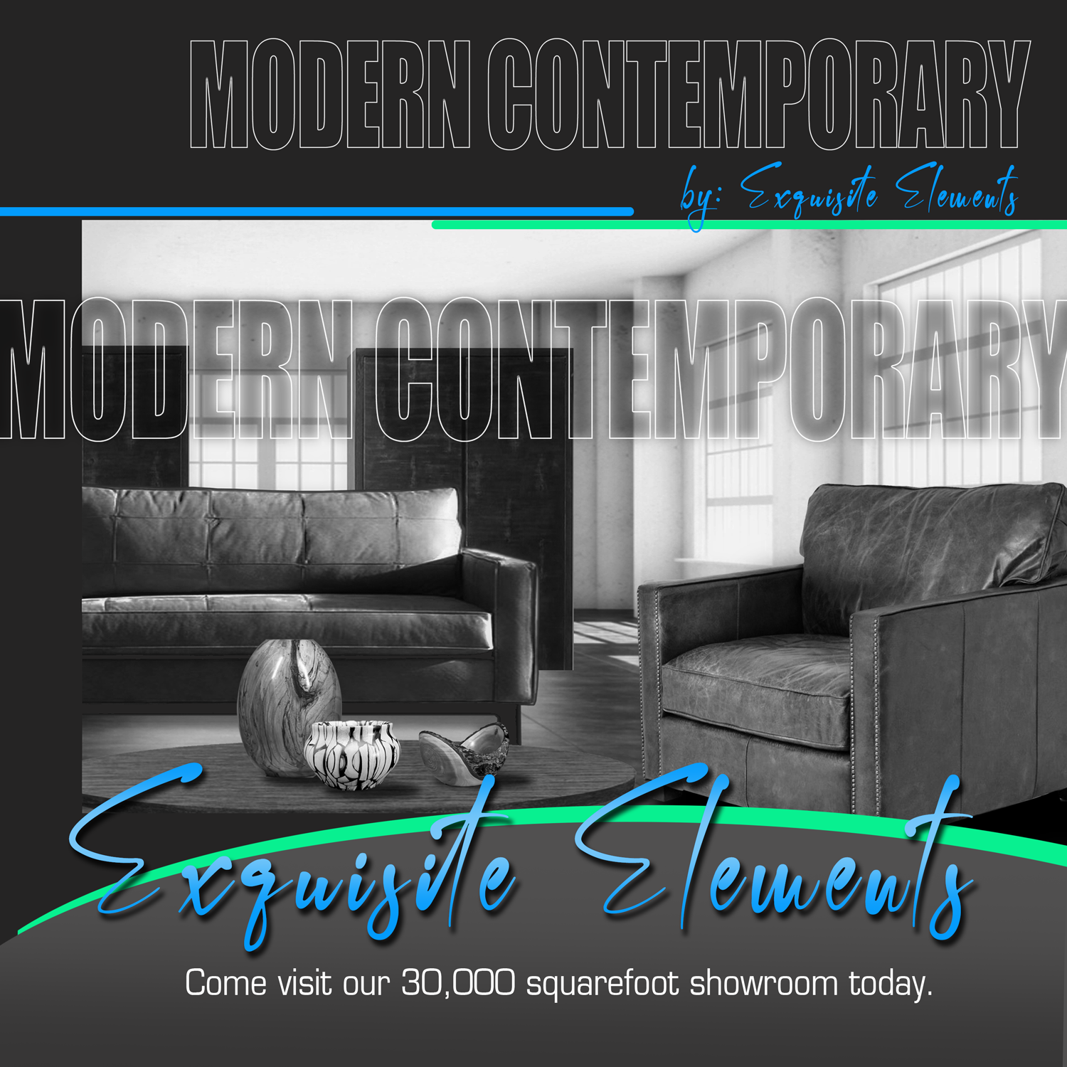 Exquisite Elements Modern Furniture Retail advertising design concept by OptGraphics