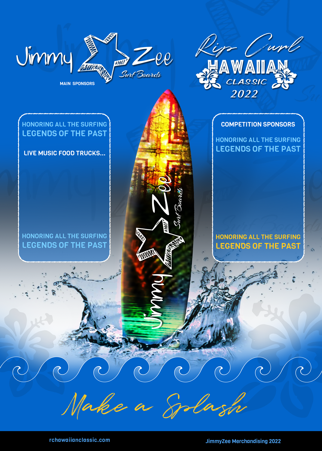 Jimmy Doe Surfboards – Hawaiian Classic Surf & Event Brand advertising design concept by OptGraphics